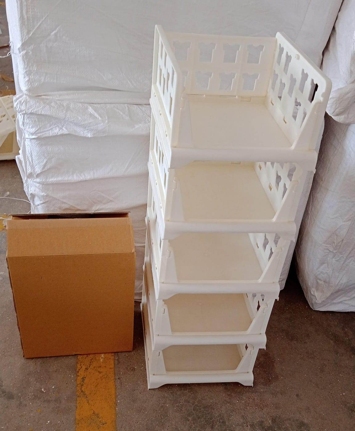 5 Layer Stackable Multifunctional Storage,for Clothes Foldable Drawer Shelf Basket Utility Cart Rack Storage Organizer Cart for Kitchen, Pantry Closet, Bedroom, Bathroom, Laundry (5 Layer 1 Pc) - infinityexculsivestore.com