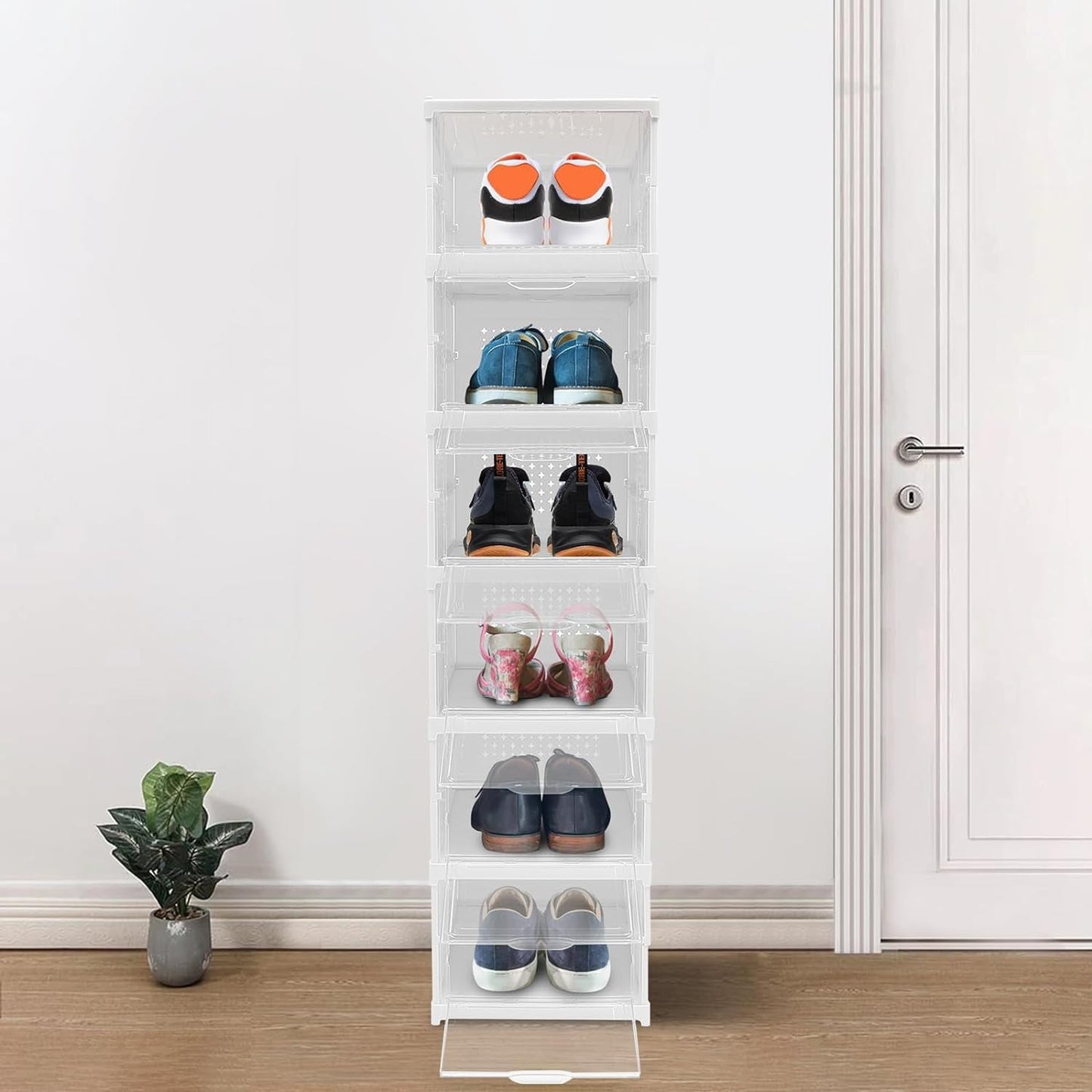 Stackable Multifunctional Storage, for Clothes Foldable Drawer Shelf Basket Utility Cart Rack Storage Organizer Cart for Kitchen, Pantry Closet, Bedroom, Bathroom, Laundry (6 Layer / 1 Pc) - infinityexculsivestore.com