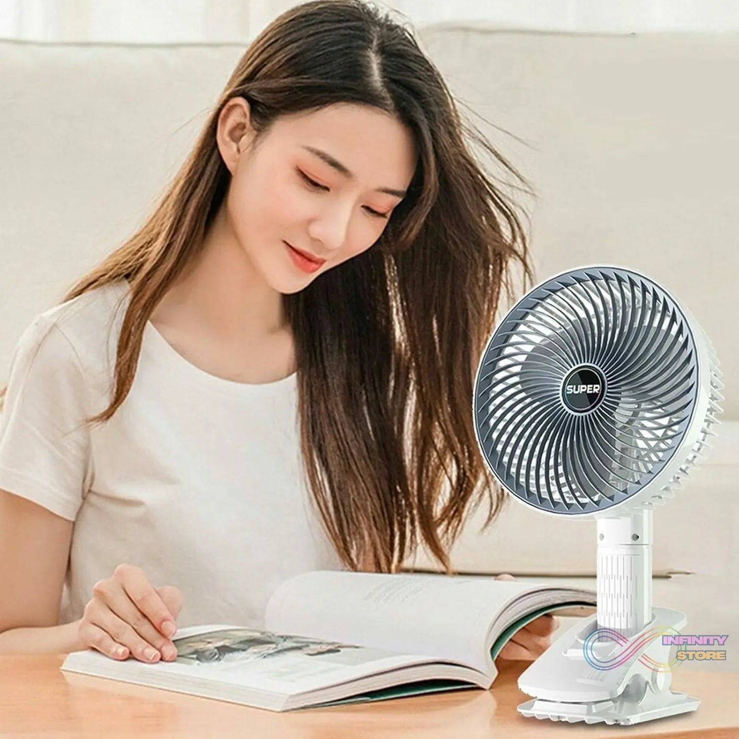 Multifunctional USB Desk Fan Clipped Fan / Plug & Play Fan (1 Pc / With Brown Box / On / Off Switch Not Provided) - infinityexculsivestore.com