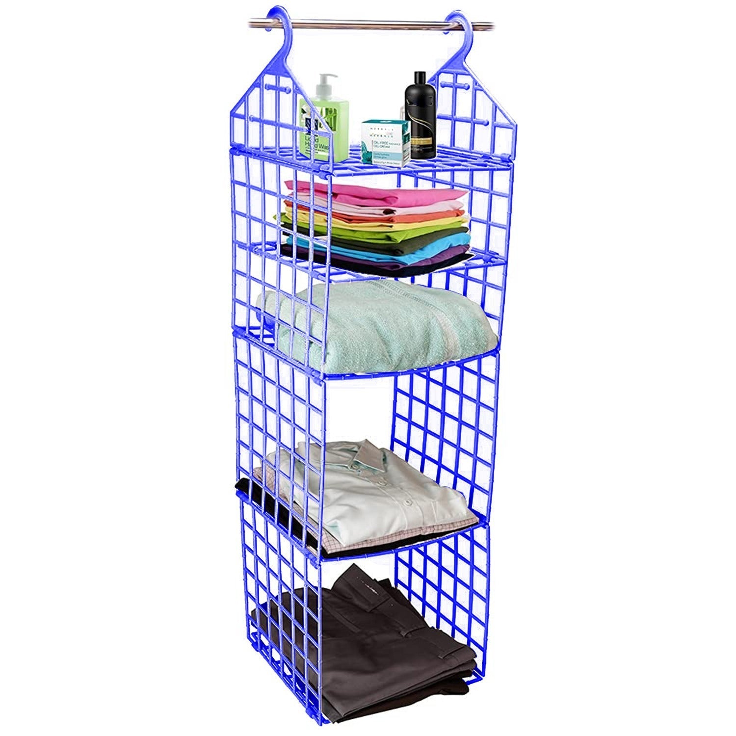 Multipurpose 5 Layer Folding Clothes Storage Racks||Closet for Students Wardrobe Shelves Socks, Scarf, t - Shirt, etc||Hanging Organizer Storage Holders & Racks - infinityexculsivestore.com