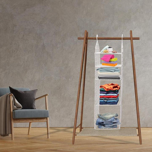Multipurpose 5 Layer Folding Clothes Storage Racks||Closet for Students Wardrobe Shelves Socks, Scarf, t - Shirt, etc||Hanging Organizer Storage Holders & Racks - infinityexculsivestore.com