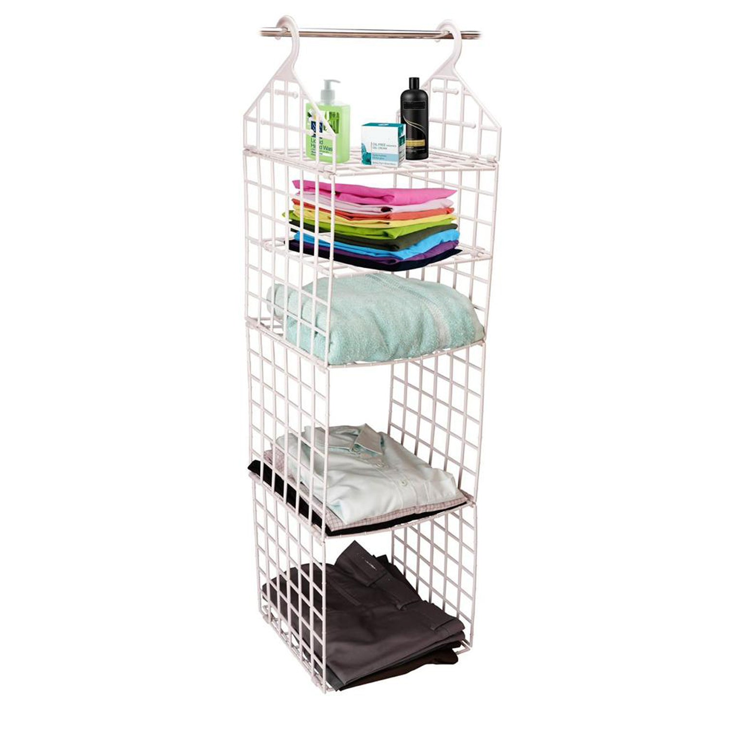 Multipurpose 5 Layer Folding Clothes Storage Racks||Closet for Students Wardrobe Shelves Socks, Scarf, t - Shirt, etc||Hanging Organizer Storage Holders & Racks - infinityexculsivestore.com