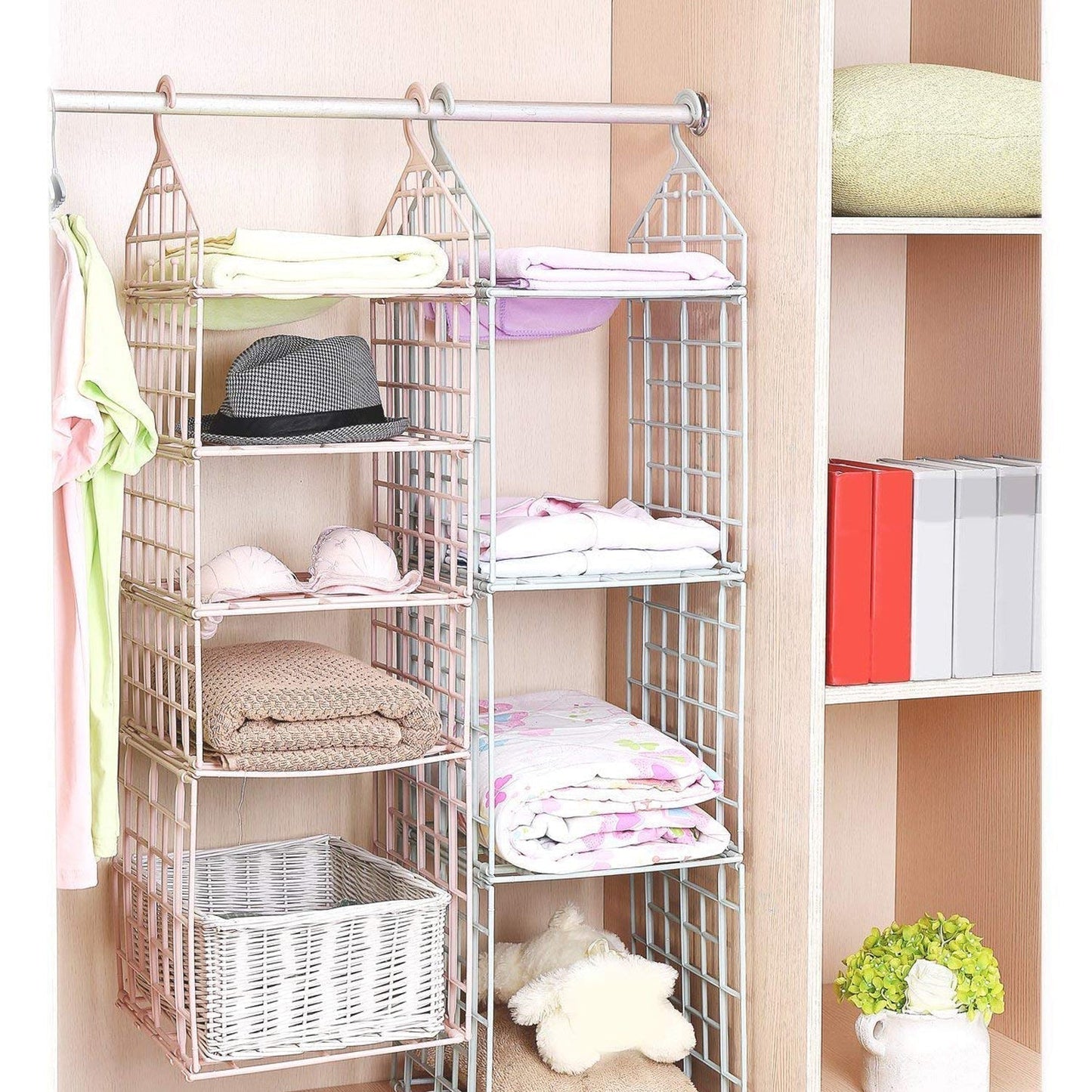 Multipurpose 5 Layer Folding Clothes Storage Racks||Closet for Students Wardrobe Shelves Socks, Scarf, t - Shirt, etc||Hanging Organizer Storage Holders & Racks - infinityexculsivestore.com