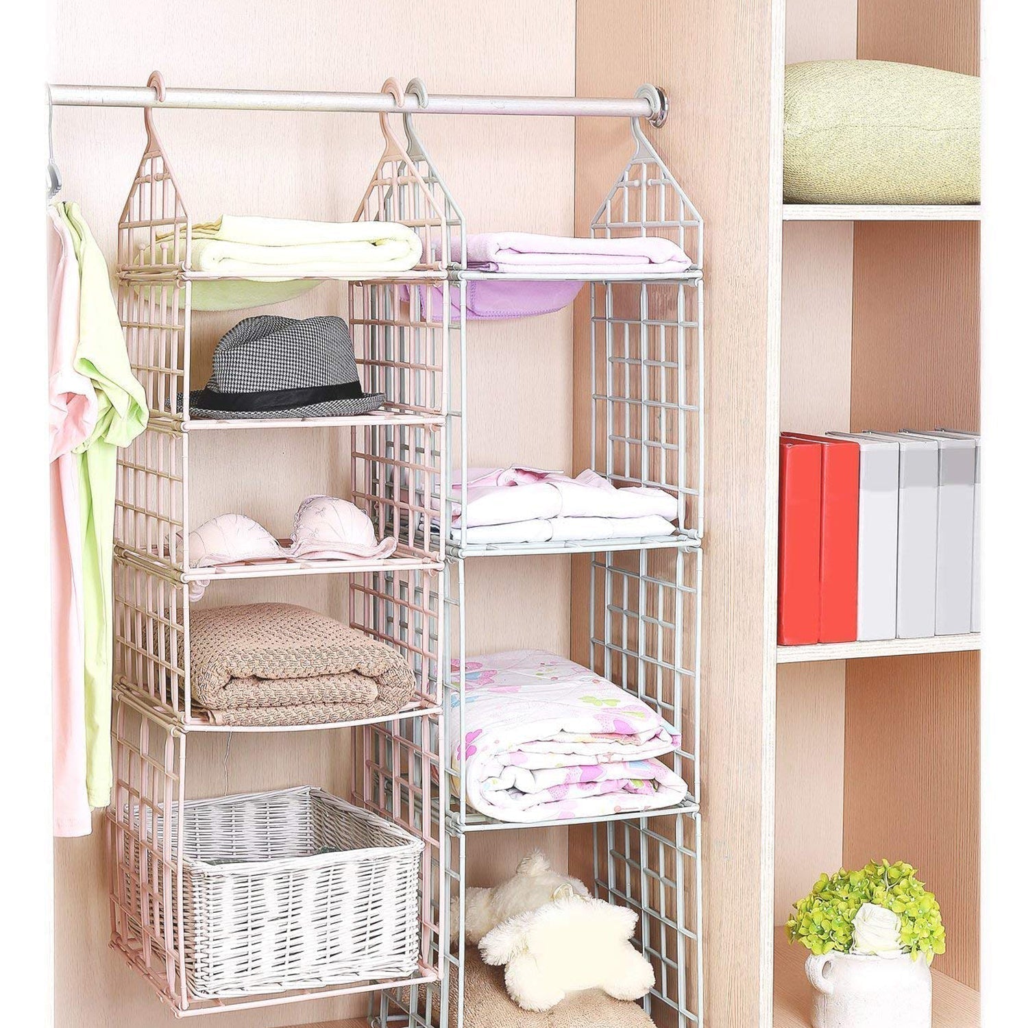 Multipurpose 5 Layer Folding Clothes Storage Racks||Closet for Students Wardrobe Shelves Socks, Scarf, t - Shirt, etc||Hanging Organizer Storage Holders & Racks - infinityexculsivestore.com