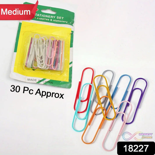 Multipurpose Assorted Color Paper Clips (Approx 30 Pcs / Medium Size) - infinityexculsivestore.com