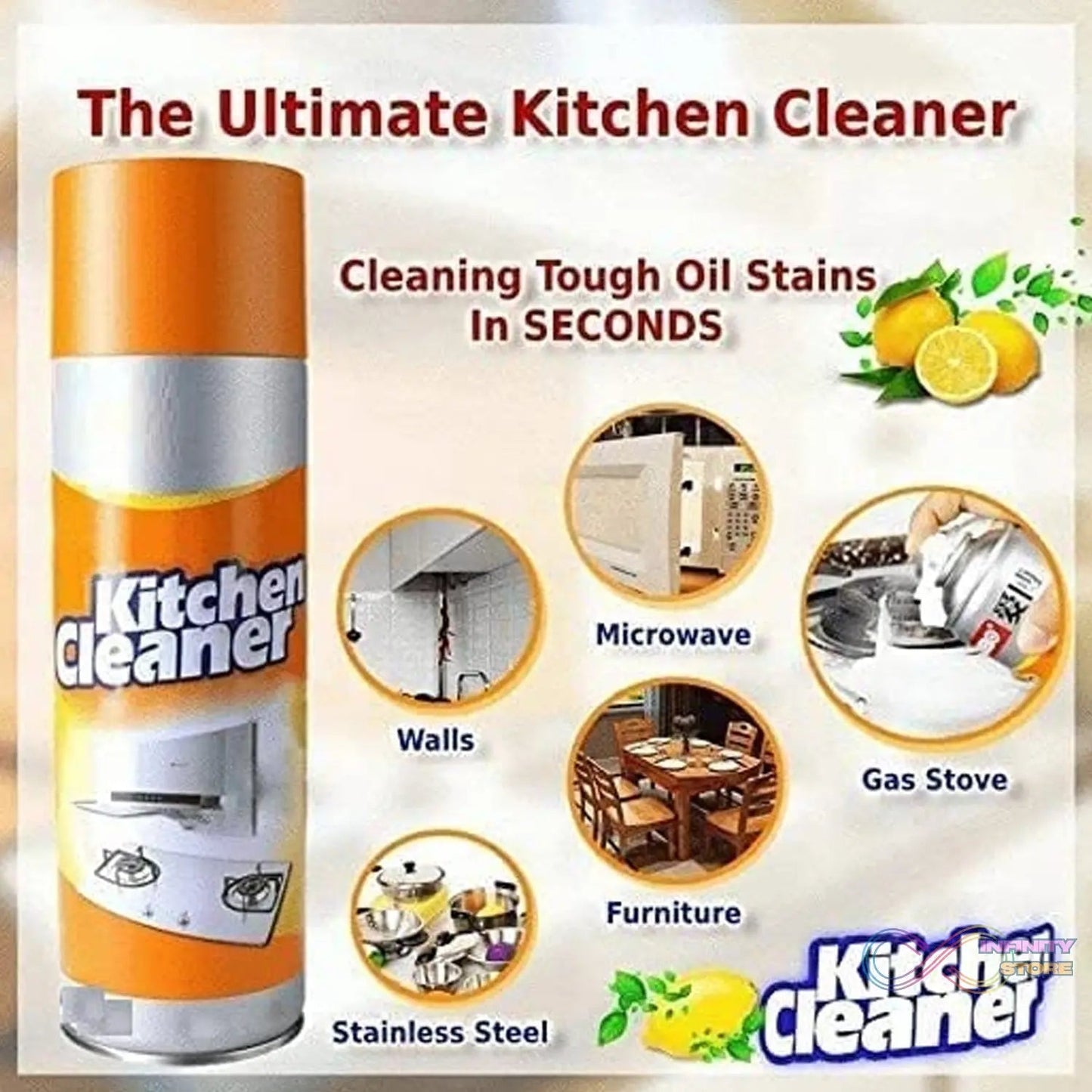 Multipurpose Bubble Foam Cleaner Kitchen Cleaner Spray Oil & Grease Stain Remover Chimney Cleaner Spray Bubble Cleaner All Purpose Foam Degreaser Spray (500 Ml) - infinityexculsivestore.com
