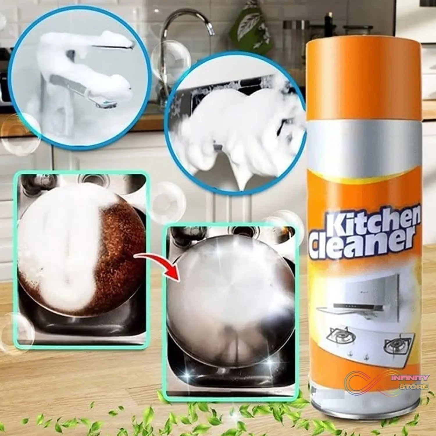 Multipurpose Bubble Foam Cleaner Kitchen Cleaner Spray Oil & Grease Stain Remover Chimney Cleaner Spray Bubble Cleaner All Purpose Foam Degreaser Spray (500 Ml) - infinityexculsivestore.com