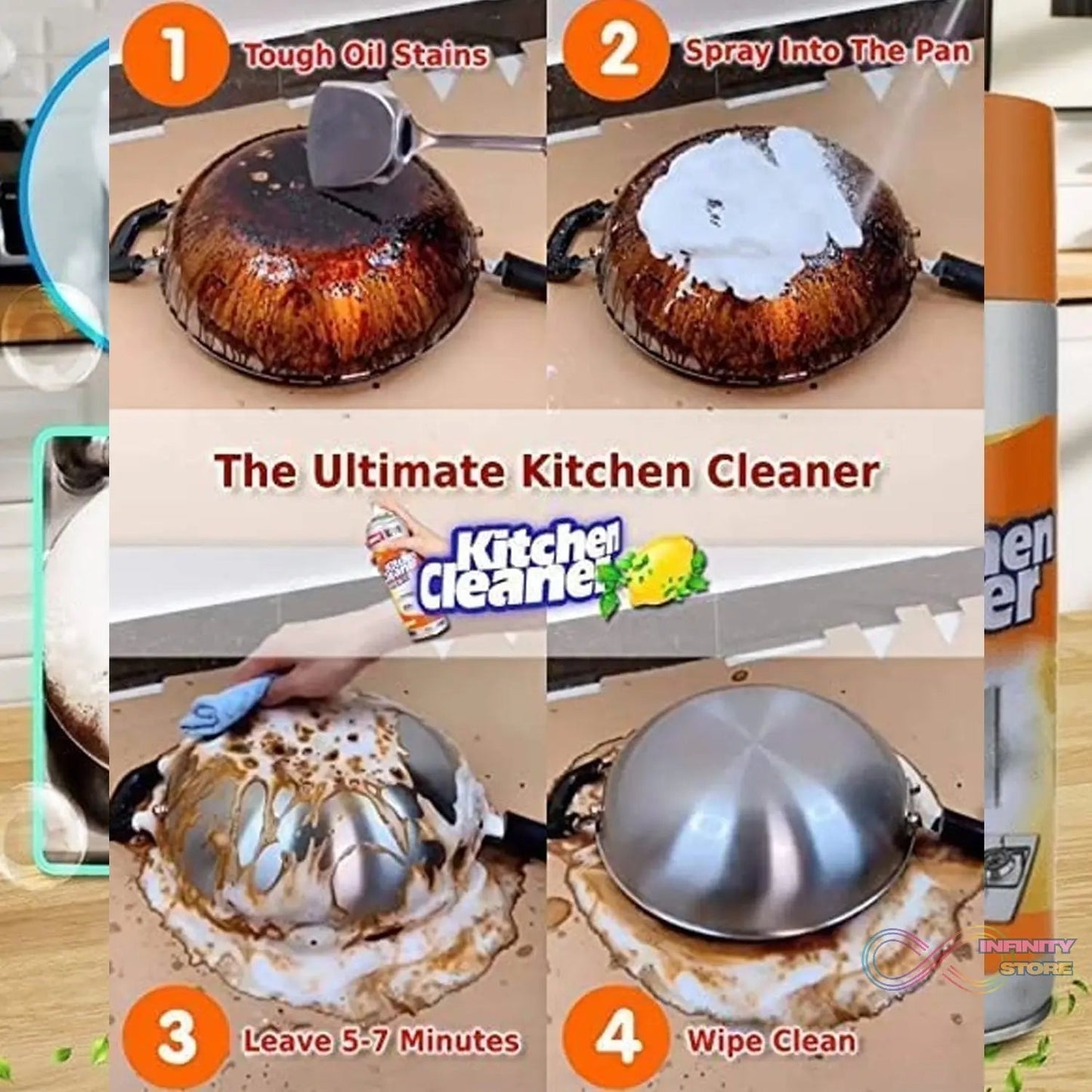 Multipurpose Bubble Foam Cleaner Kitchen Cleaner Spray Oil & Grease Stain Remover Chimney Cleaner Spray Bubble Cleaner All Purpose Foam Degreaser Spray (500 Ml) - infinityexculsivestore.com