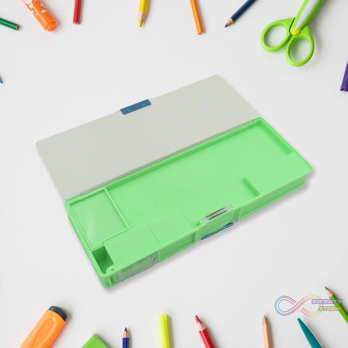 Multipurpose Compass Box (2 Compartments): Cartoon Pencil Case for Kids - infinityexculsivestore.com