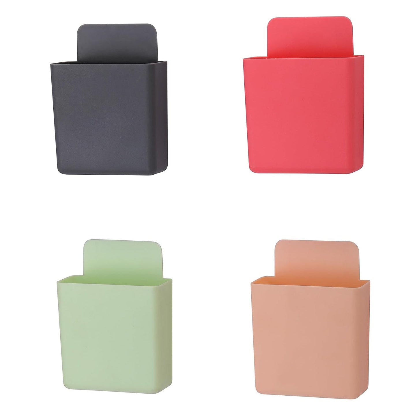 Multipurpose Plastic Wall Mounted Remote & Mobile Holder Stand – (Pack of 4) - infinityexculsivestore.com