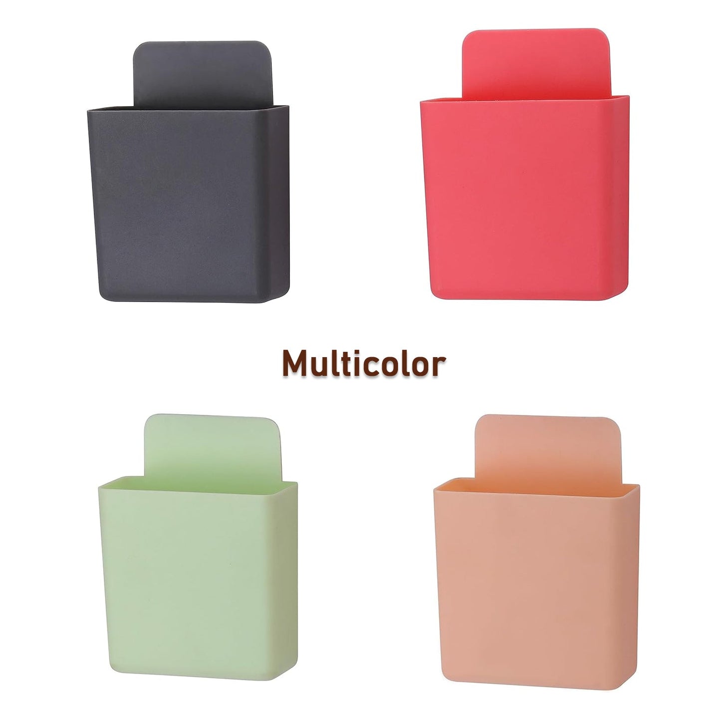 Multipurpose Plastic Wall Mounted Remote & Mobile Holder Stand – (Pack of 4) - infinityexculsivestore.com