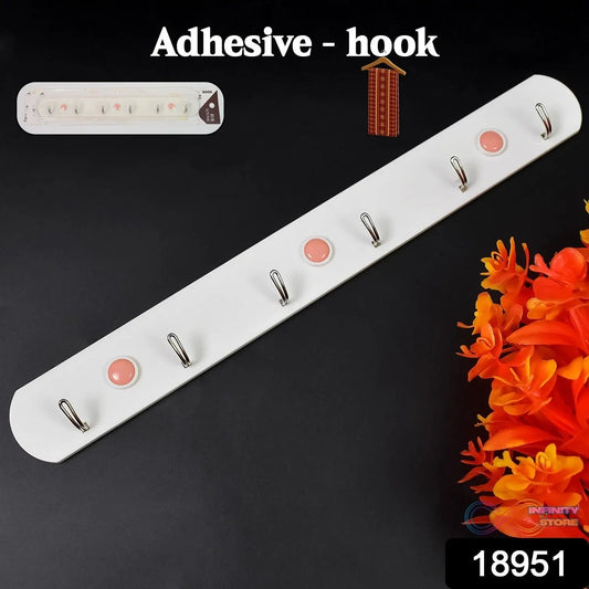 Multipurpose Self - Adhesive 6 hooks for wall Hook (1 Pc) - infinityexculsivestore.com