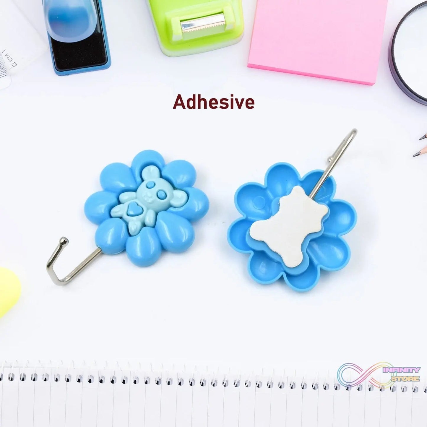 Multipurpose Self - Adhesive hooks (2 Pc Set / Mix Design) - infinityexculsivestore.com