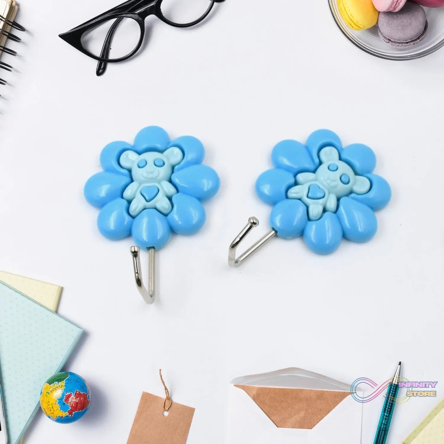 Multipurpose Self - Adhesive hooks (2 Pc Set / Mix Design) - infinityexculsivestore.com
