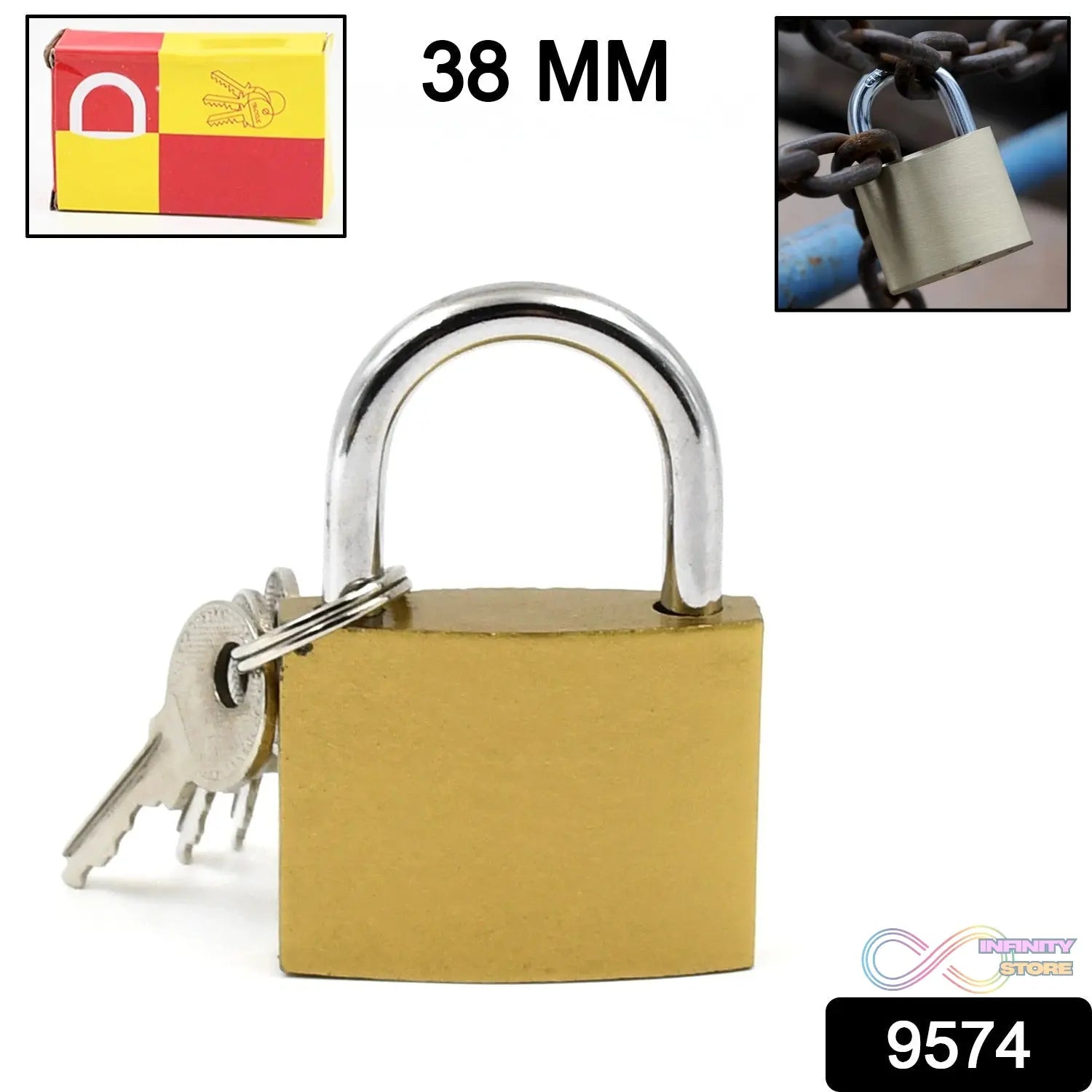 Multipurpose Solid 3 Keys door lock 38 mm / 1 Pc) - infinityexculsivestore.com