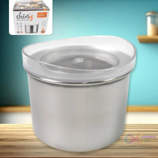 Multipurpose Stainless Steel Airtight Containers with See Through Lid (1 Pc / 500 ML) - infinityexculsivestore.com