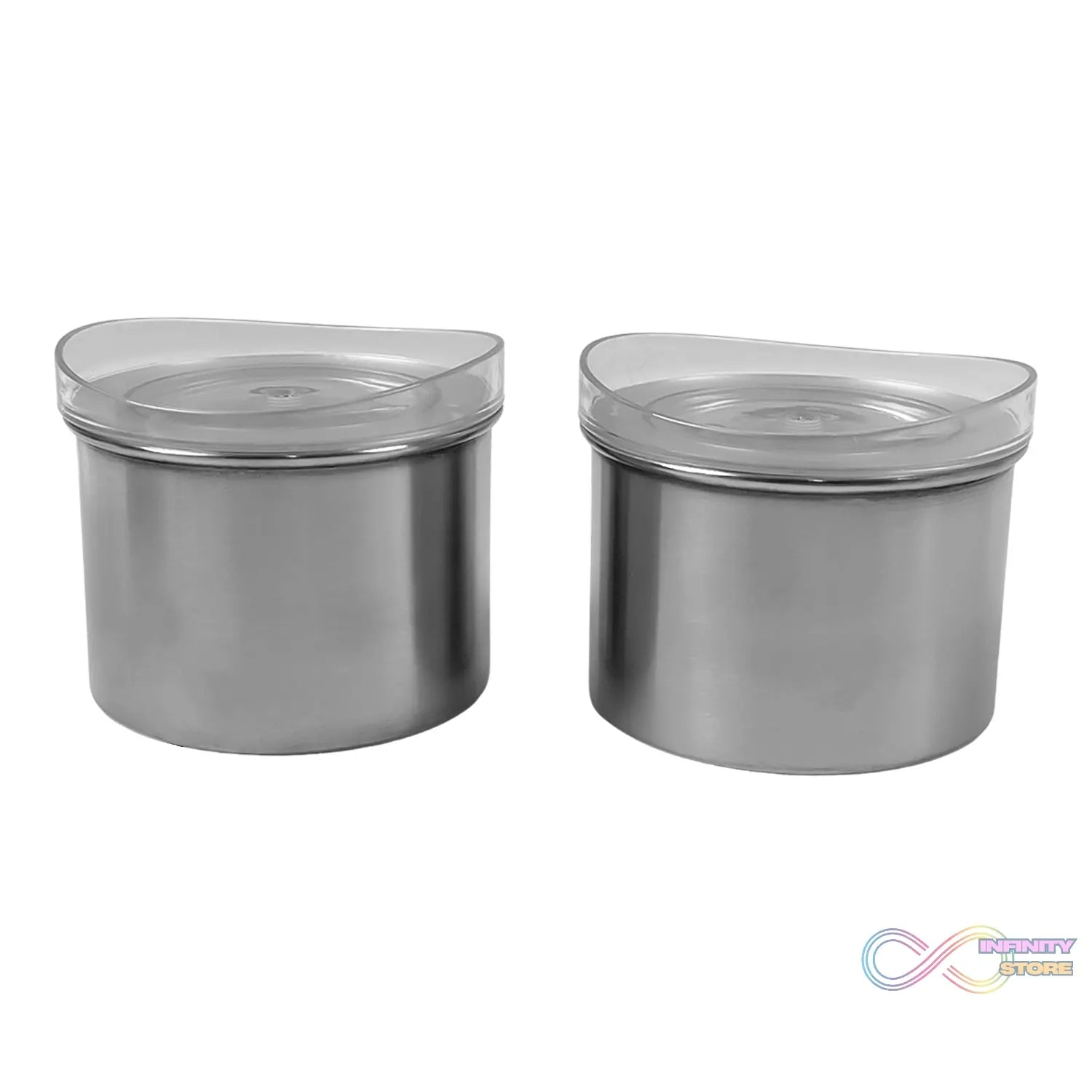 Multipurpose Stainless Steel Airtight Containers with See Through Lid (2 Pc / 500 ML) - infinityexculsivestore.com