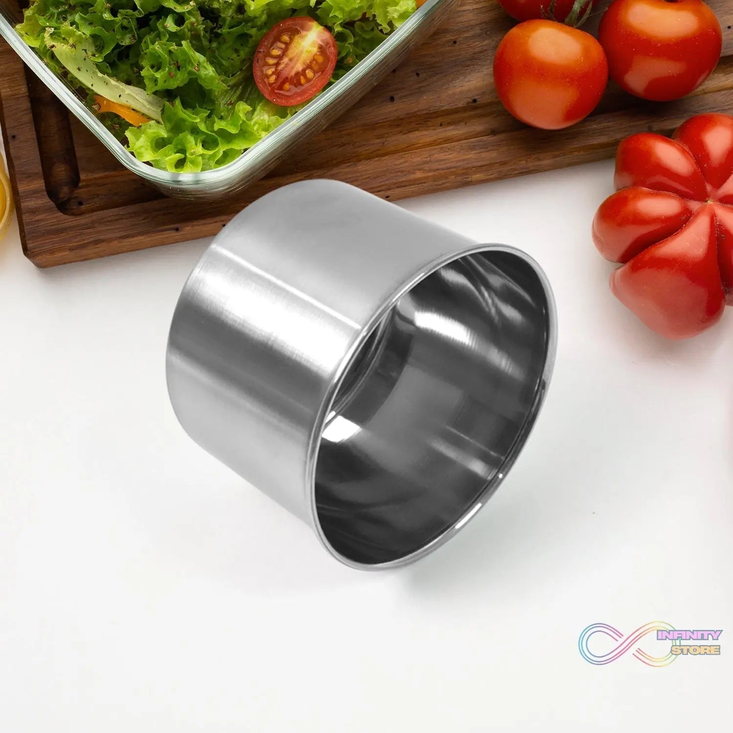 Multipurpose Stainless Steel Airtight Containers with See Through Lid (2 Pc / 500 ML) - infinityexculsivestore.com