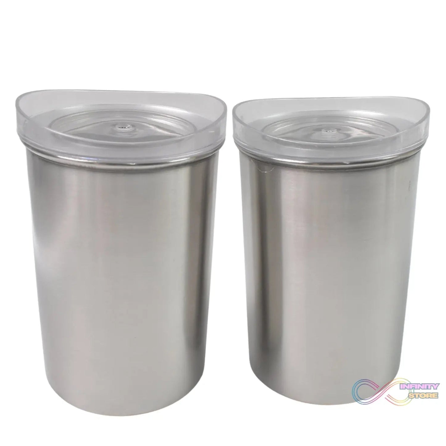 Multipurpose Stainless Steel Airtight Containers with See Through Lid (2 Pc Set / 1000 ML) - infinityexculsivestore.com