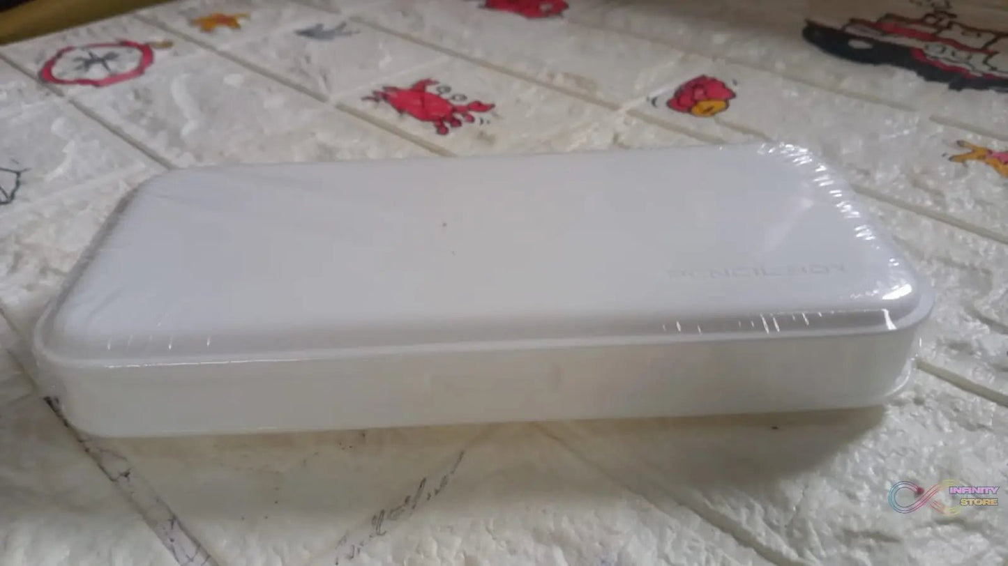 Multipurpose White Compass Pencil Box | 3 - Compartment School Case | Ideal Birthday Gift for Kids - infinityexculsivestore.com