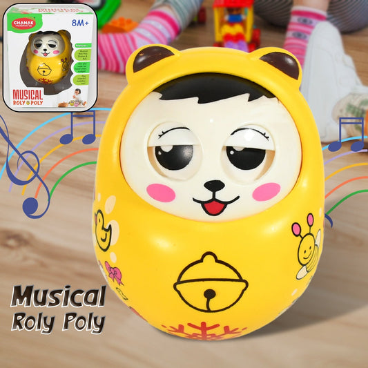 Musical Roly Poly Toys for Baby | Push and Shake Wobbling Toy with Music | Tumbler Doll Toy for Babies | Sound Balancing Doll Toys for Baby Boys, Girls 8+ Months Multicolor (1 Pc) - infinityexculsivestore.com