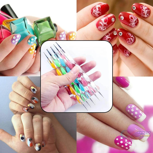 Nail Art Point Pen and Set Used by Women's for Their Fashion Purposes (Pack of 5Pcs) - infinityexculsivestore.com