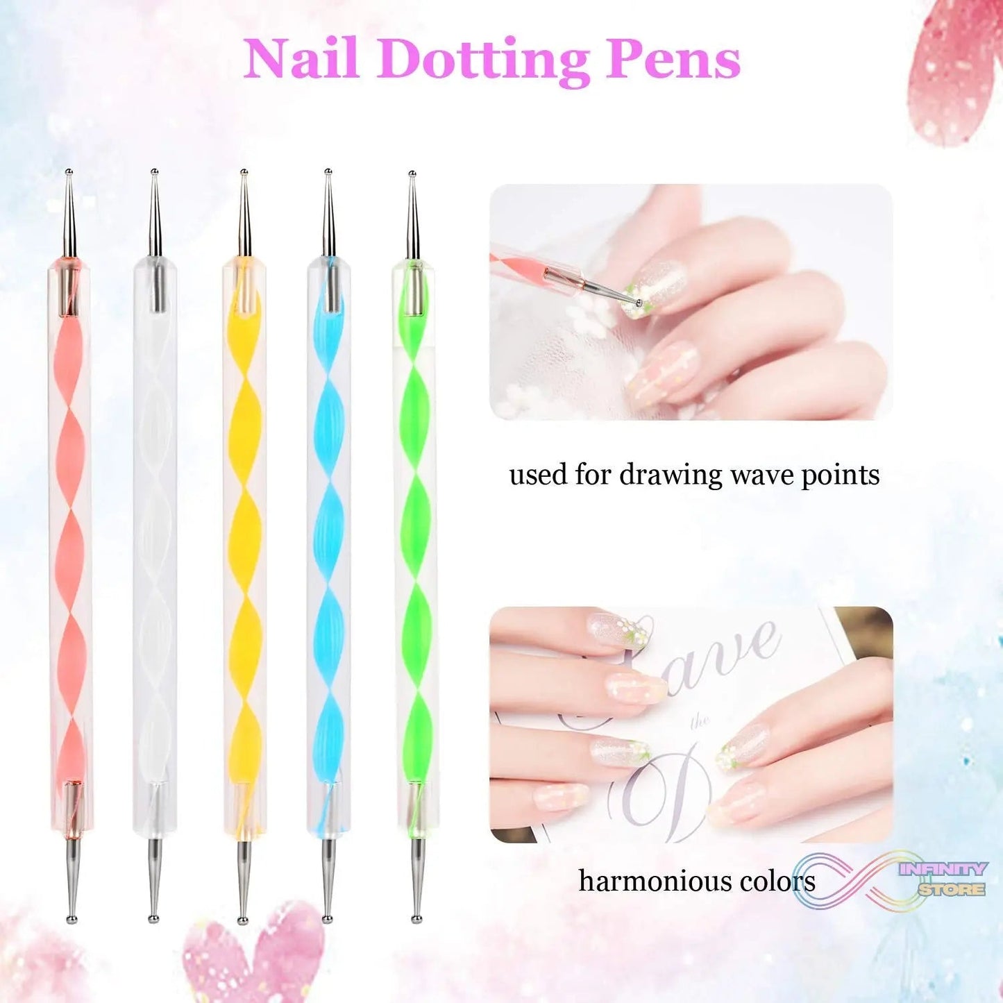 Nail Art Point Pen and Set Used by Women's for Their Fashion Purposes (Pack of 5Pcs) - infinityexculsivestore.com