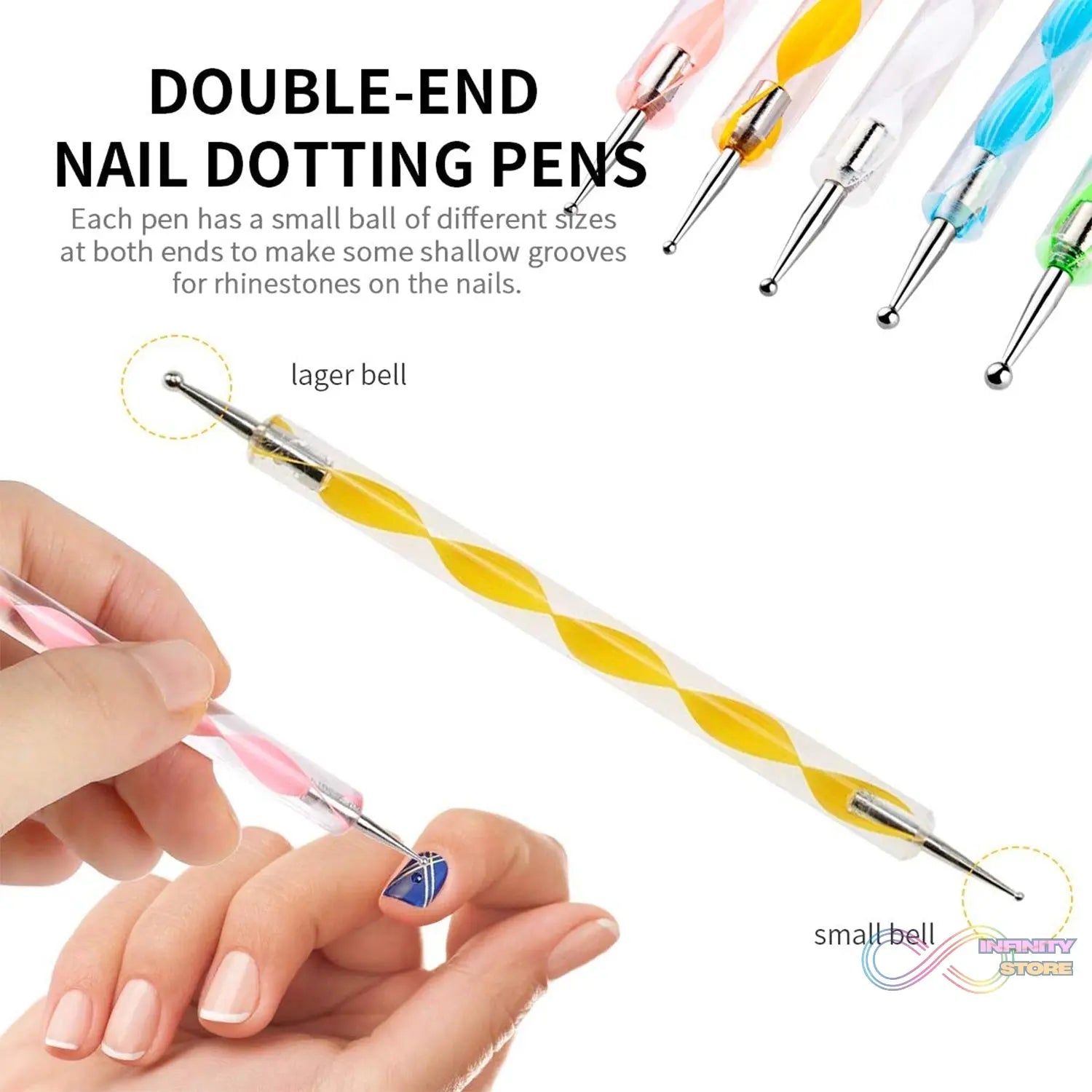 Nail Art Point Pen and Set Used by Women's for Their Fashion Purposes (Pack of 5Pcs) - infinityexculsivestore.com