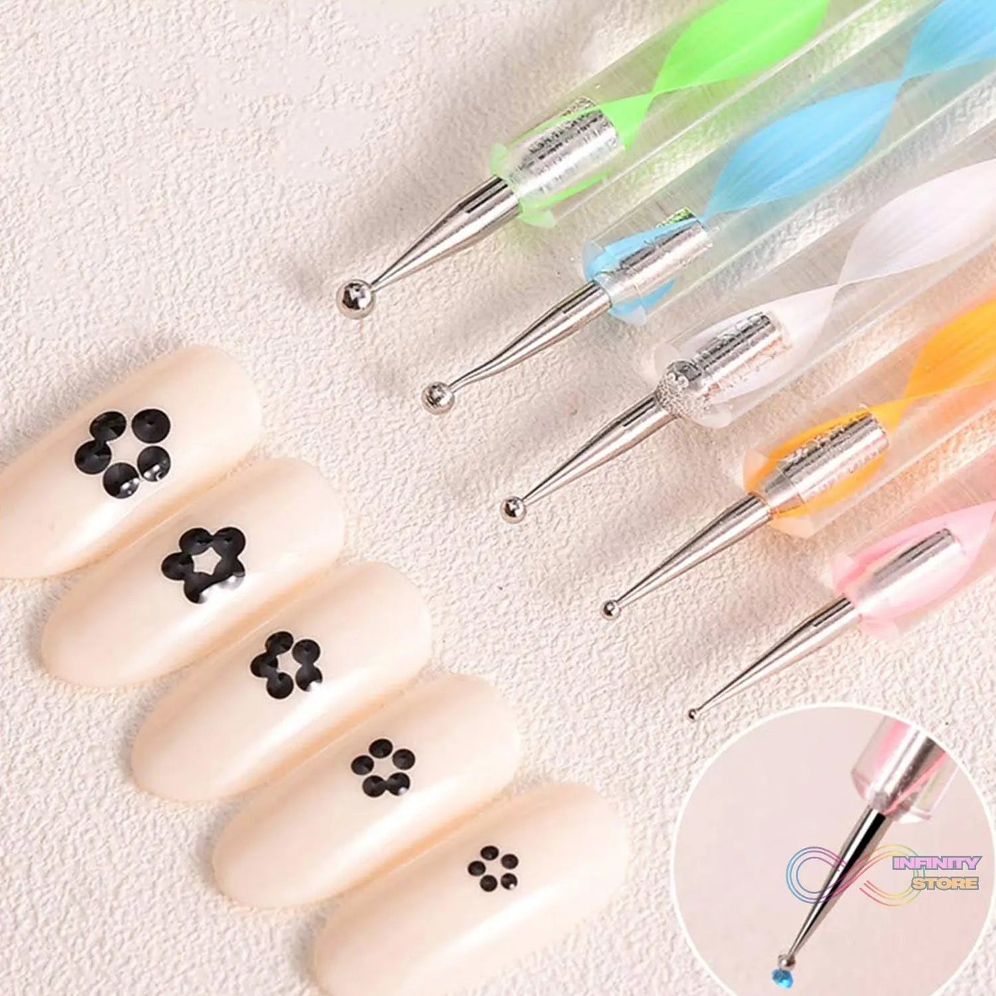 Nail Art Point Pen and Set Used by Women's for Their Fashion Purposes (Pack of 5Pcs) - infinityexculsivestore.com