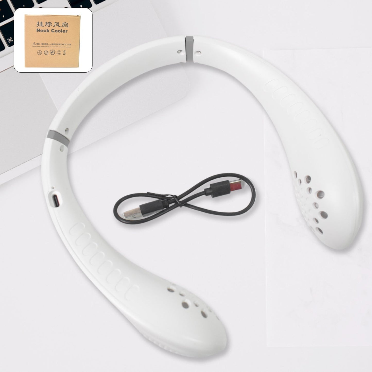 Neck Fan, Portable and Wearable Personal Fan, USB Rechargeable, Headphone Design, Neckband Fan with 3 Speeds, suitable for outdoor family sports travel - infinityexculsivestore.com