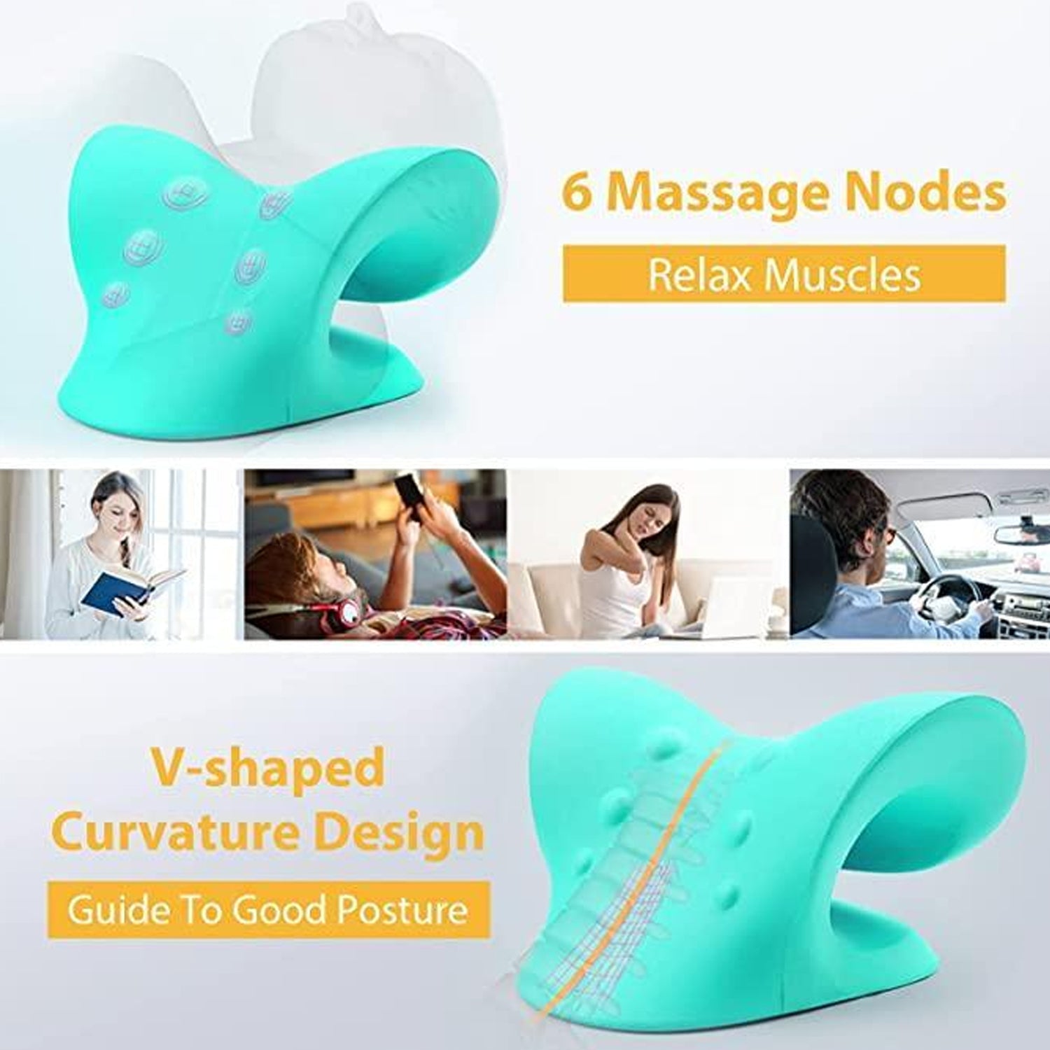 Neck Relaxer | Cervical Pillow for Neck & Shoulder Pain | Chiropractic Acupressure Manual Massage | Medical Grade Material | Recommended by Orthopaedics - infinityexculsivestore.com