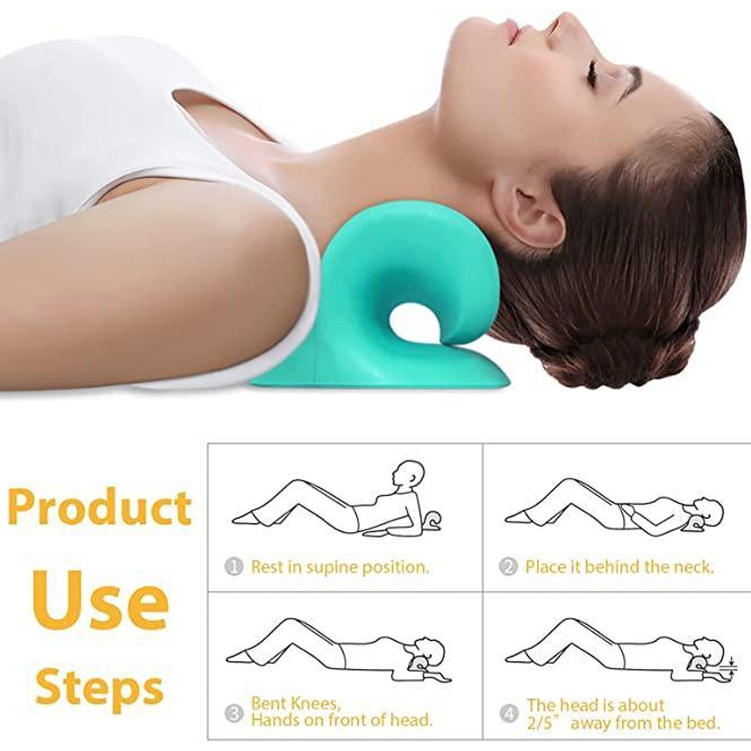 Neck Relaxer | Cervical Pillow for Neck & Shoulder Pain | Chiropractic Acupressure Manual Massage | Medical Grade Material | Recommended by Orthopaedics - infinityexculsivestore.com