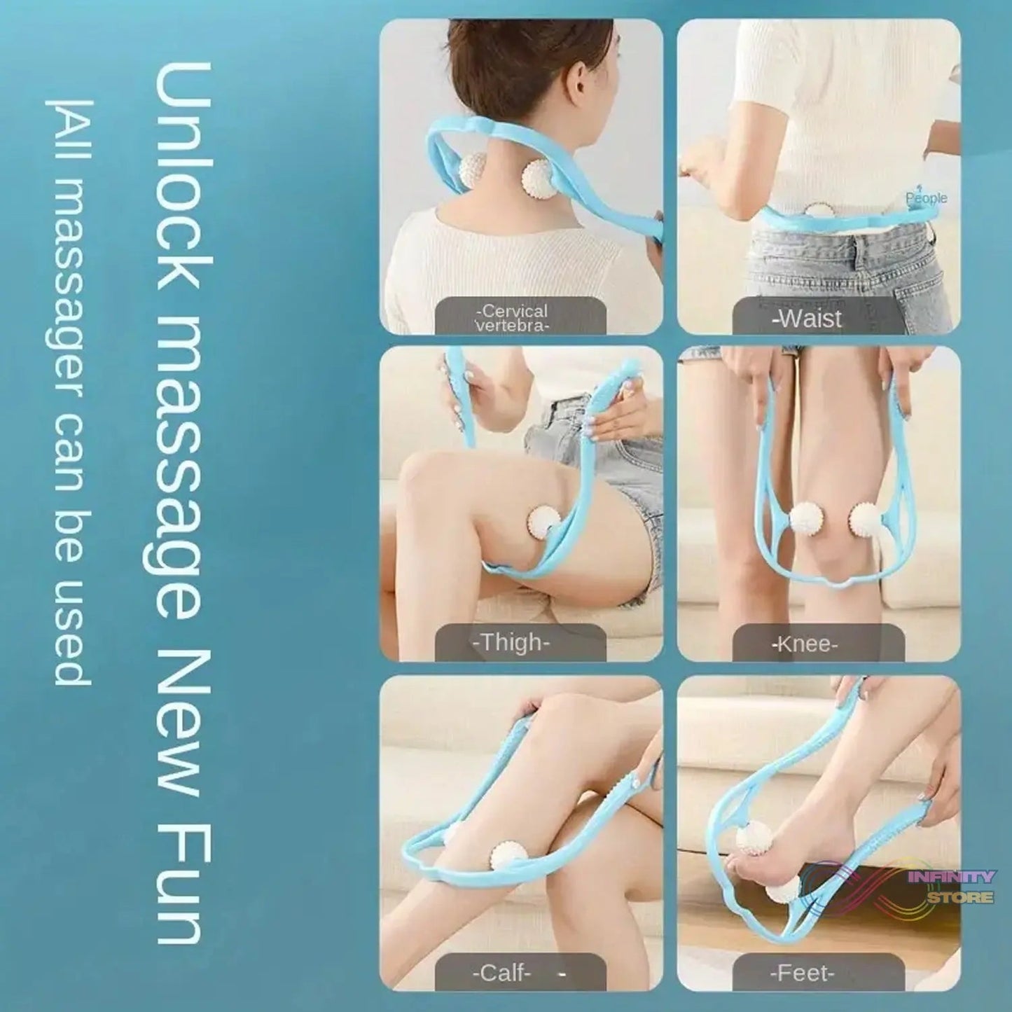 Neck Shoulder Massager, 13.5x7.08in Portable Relieving the Back for Men Relieving the Waist Women - infinityexculsivestore.com