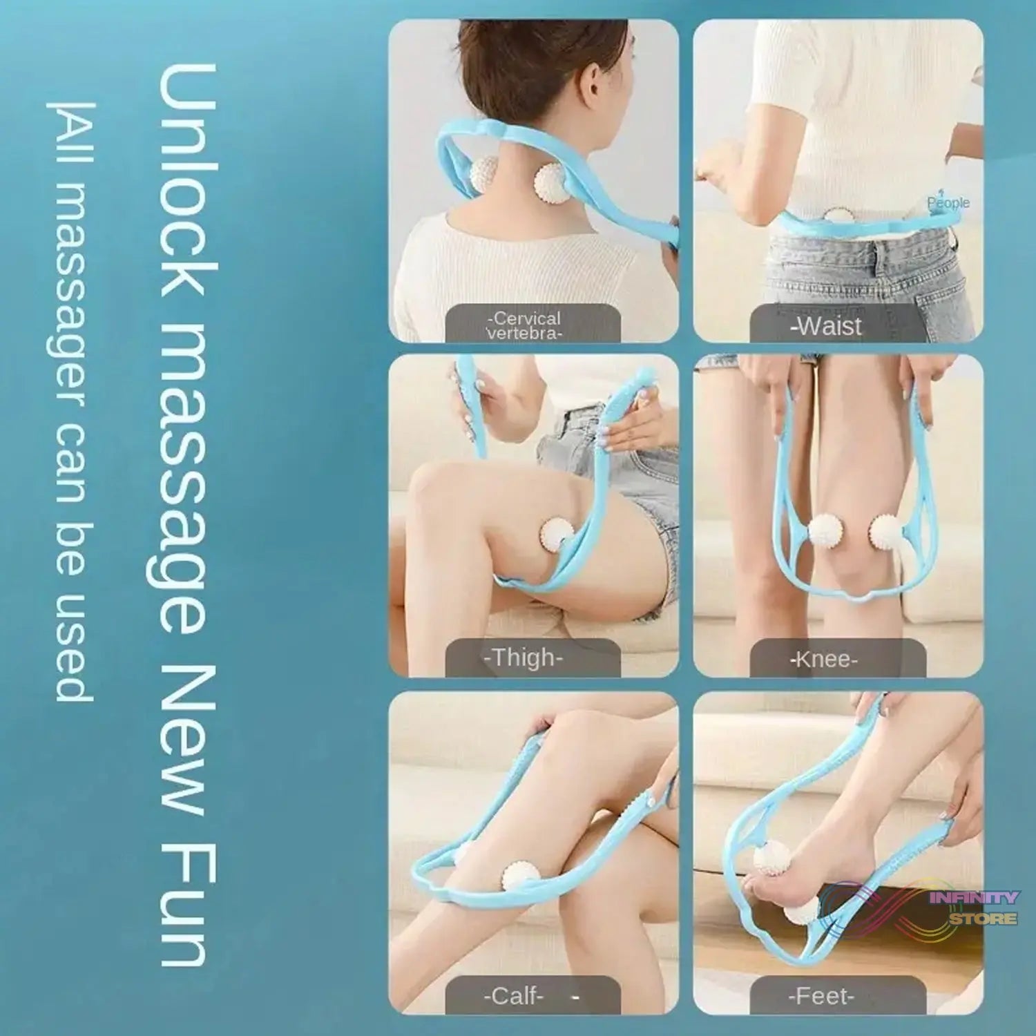 Neck Shoulder Massager, 13.5x7.08in Portable Relieving the Back for Men Relieving the Waist Women - infinityexculsivestore.com