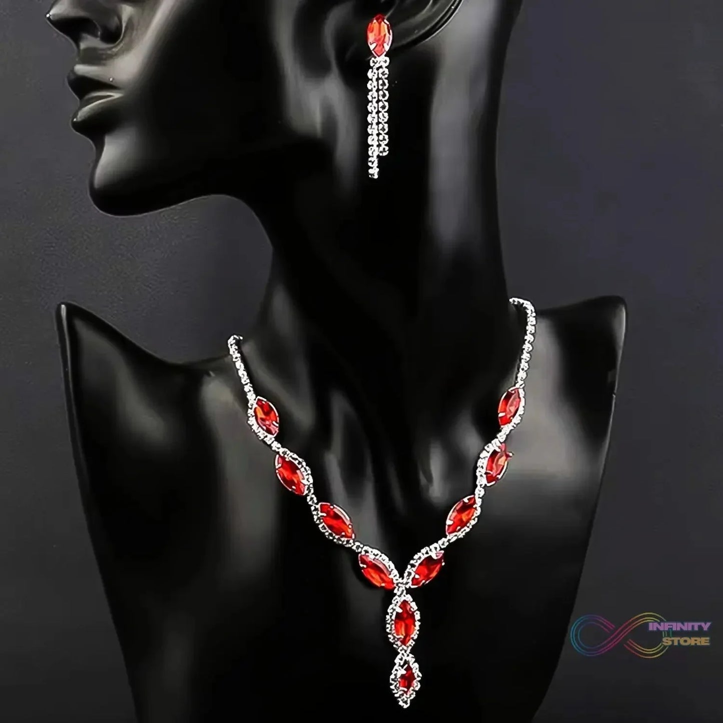 Necklace and Earrings Set Wedding Jewelry Set (1 Set / Mix Color) - infinityexculsivestore.com