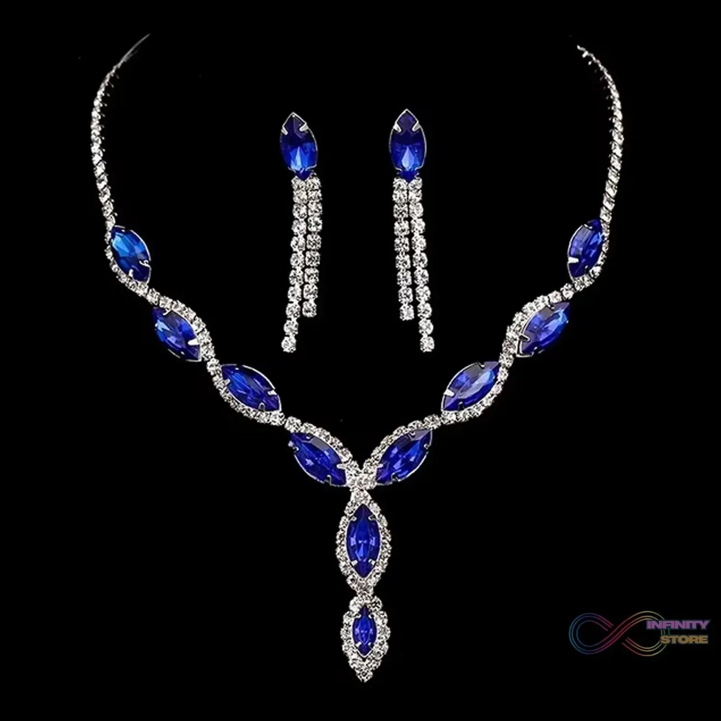 Necklace and Earrings Set Wedding Jewelry Set (1 Set / Mix Color) - infinityexculsivestore.com