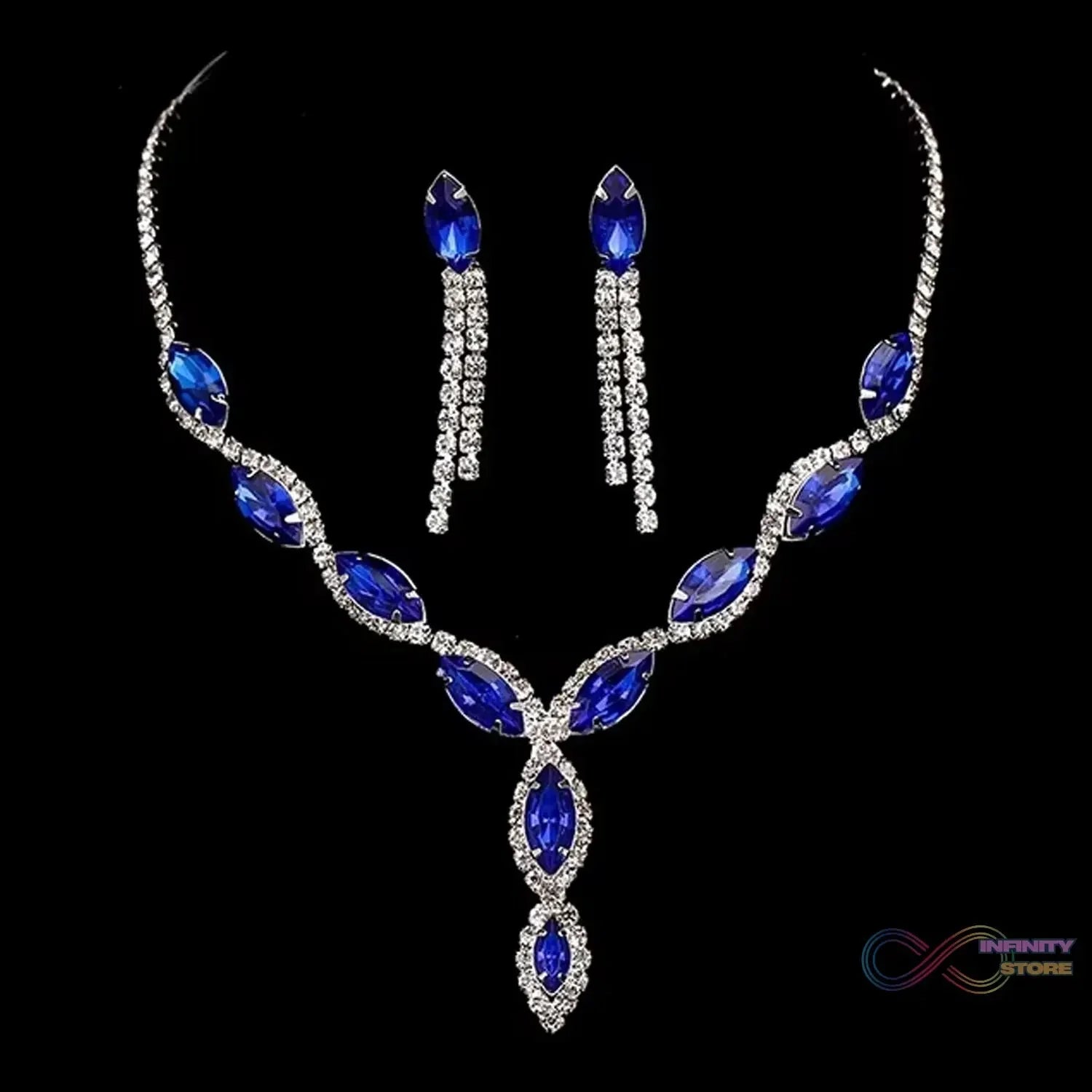 Necklace and Earrings Set Wedding Jewelry Set (1 Set / Mix Color) - infinityexculsivestore.com