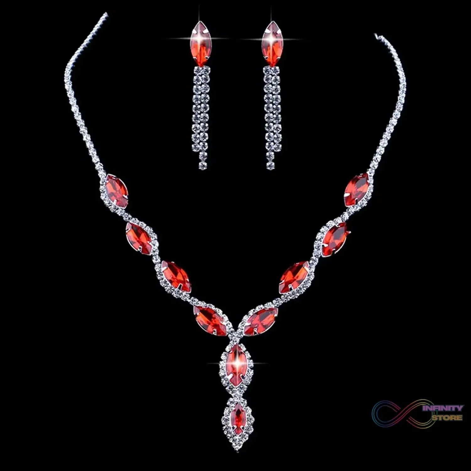Necklace and Earrings Set Wedding Jewelry Set (1 Set / Mix Color) - infinityexculsivestore.com