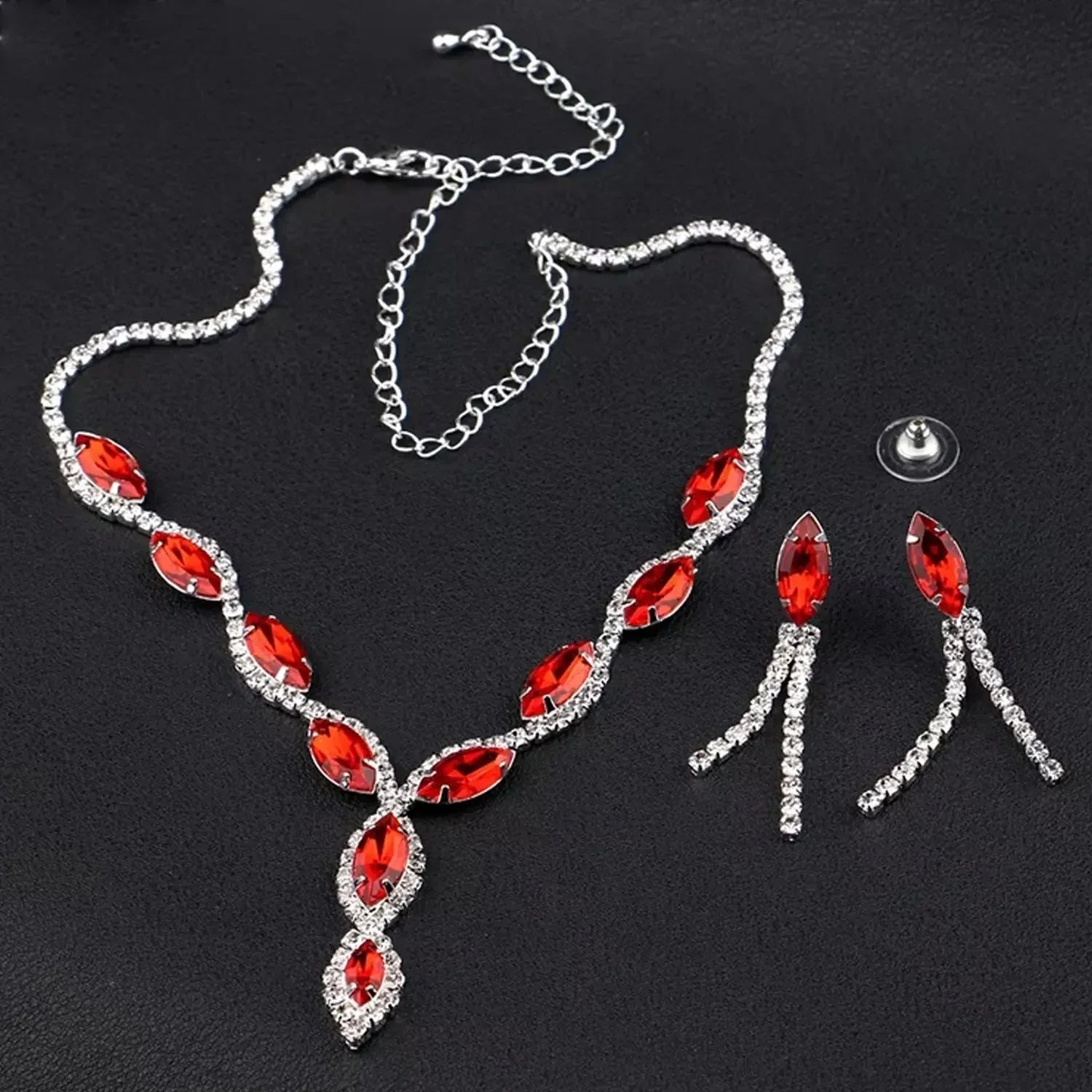 Necklace and Earrings Set Wedding Jewelry Set (1 Set / Mix Color) - infinityexculsivestore.com