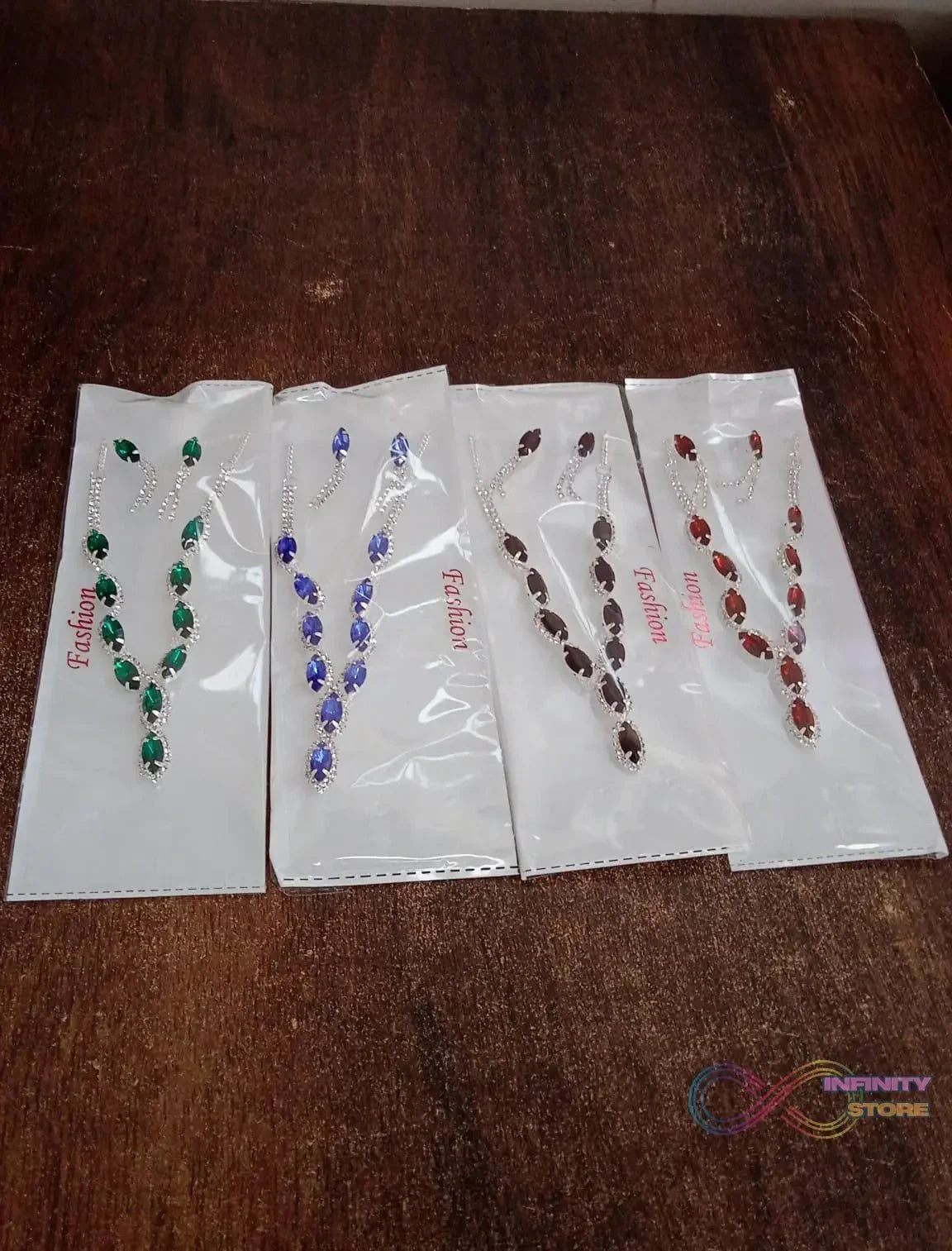 Necklace and Earrings Set Wedding Jewelry Set (1 Set / Mix Color) - infinityexculsivestore.com