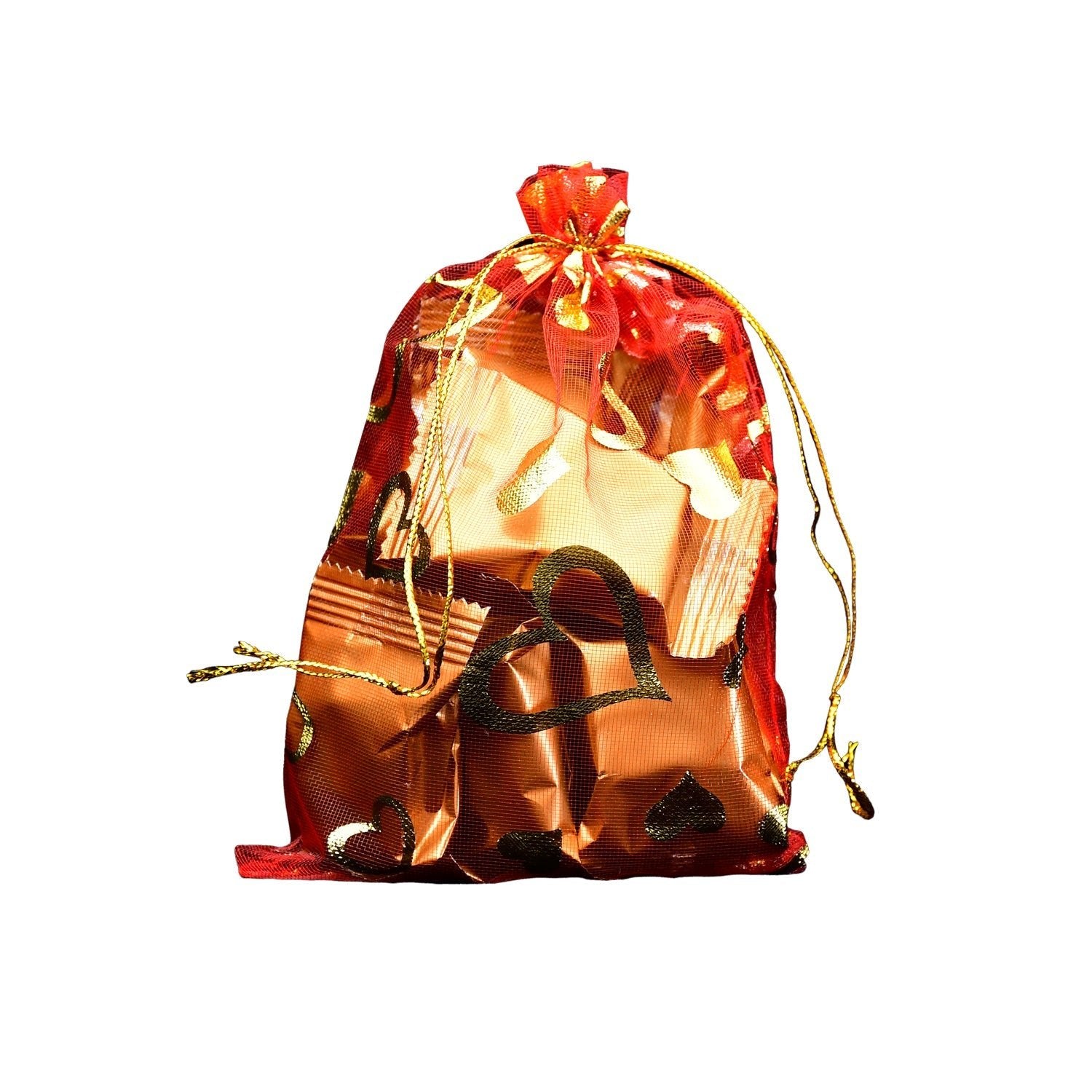 Net Fabric Drawstring Pouch for Dry Fruits Packing, Organza Shagun Potli Baba (Mix Size & Design) - infinityexculsivestore.com