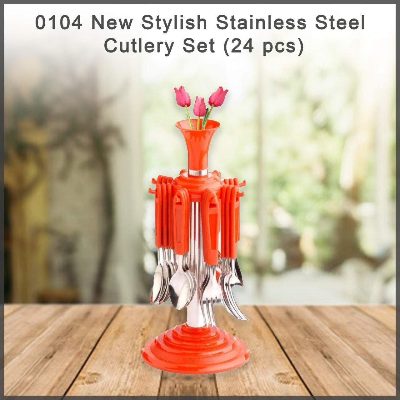 New Stylish 24 Pcs Plastic, Stainless Steel Cutlery Set (Pack of 24) - infinityexculsivestore.com