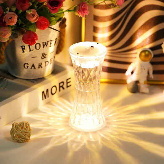 Crystal Lamp, Universal Night Light, Soft Lighting, Eye Protection for Nursery, Study, Bedroom Transparent Crystal Table Soft Lighting Multipurpose for Hotel for Office for Children's Room (12Pc MOQ) - infinityexculsivestore.com