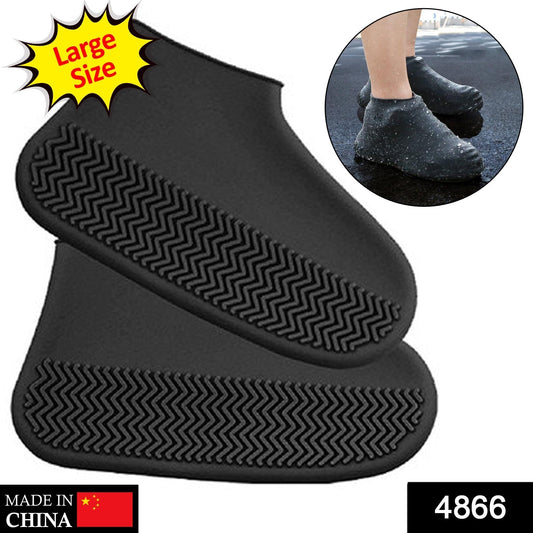 Non - Slip Silicone Rain Reusable Anti skid Waterproof Fordable Boot Shoe Cover ( Large ) - infinityexculsivestore.com