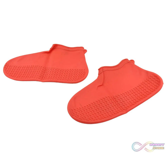 Non - Slip Silicone Rain Reusable Anti skid Waterproof Fordable Boot Shoe Cover (Medium Size / 1 Pair / Red) - infinityexculsivestore.com