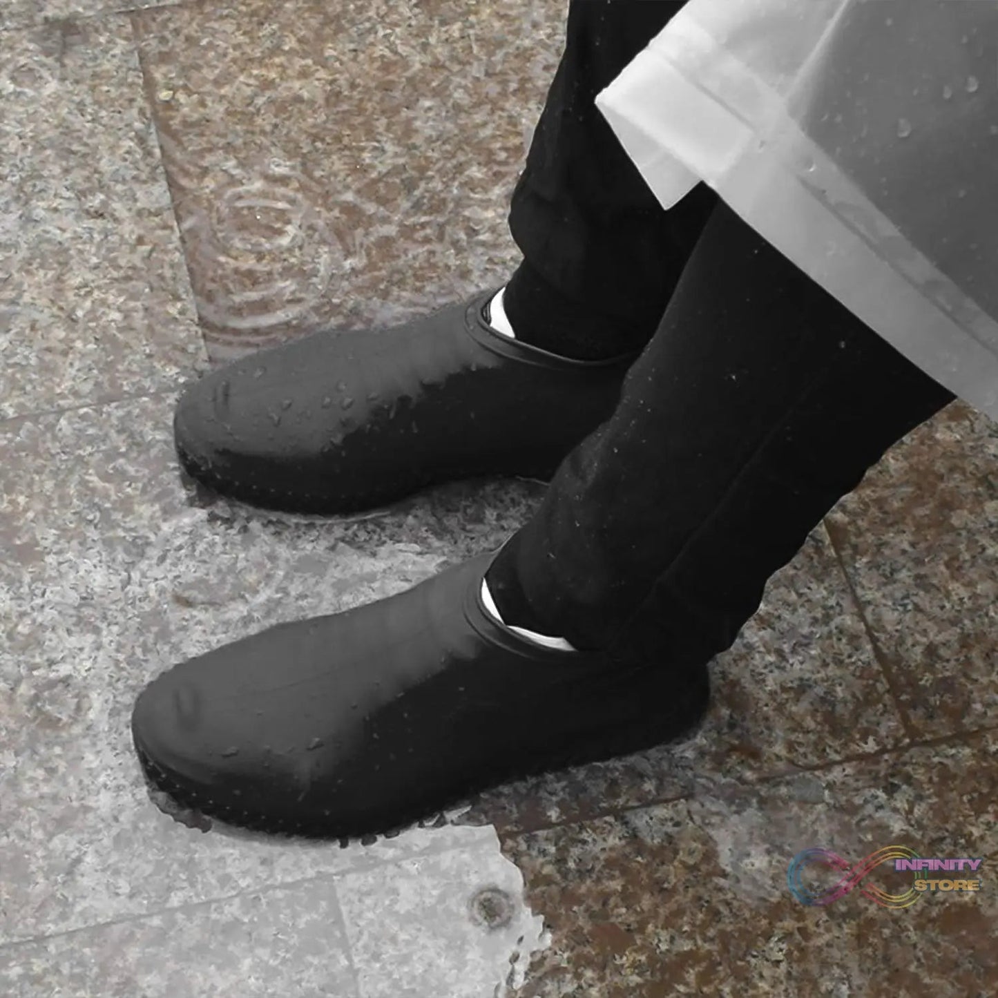 Non - Slip Silicone Reusable Waterproof Rain Shoes Covers (1 Pair / Small / Mix Color) - infinityexculsivestore.com