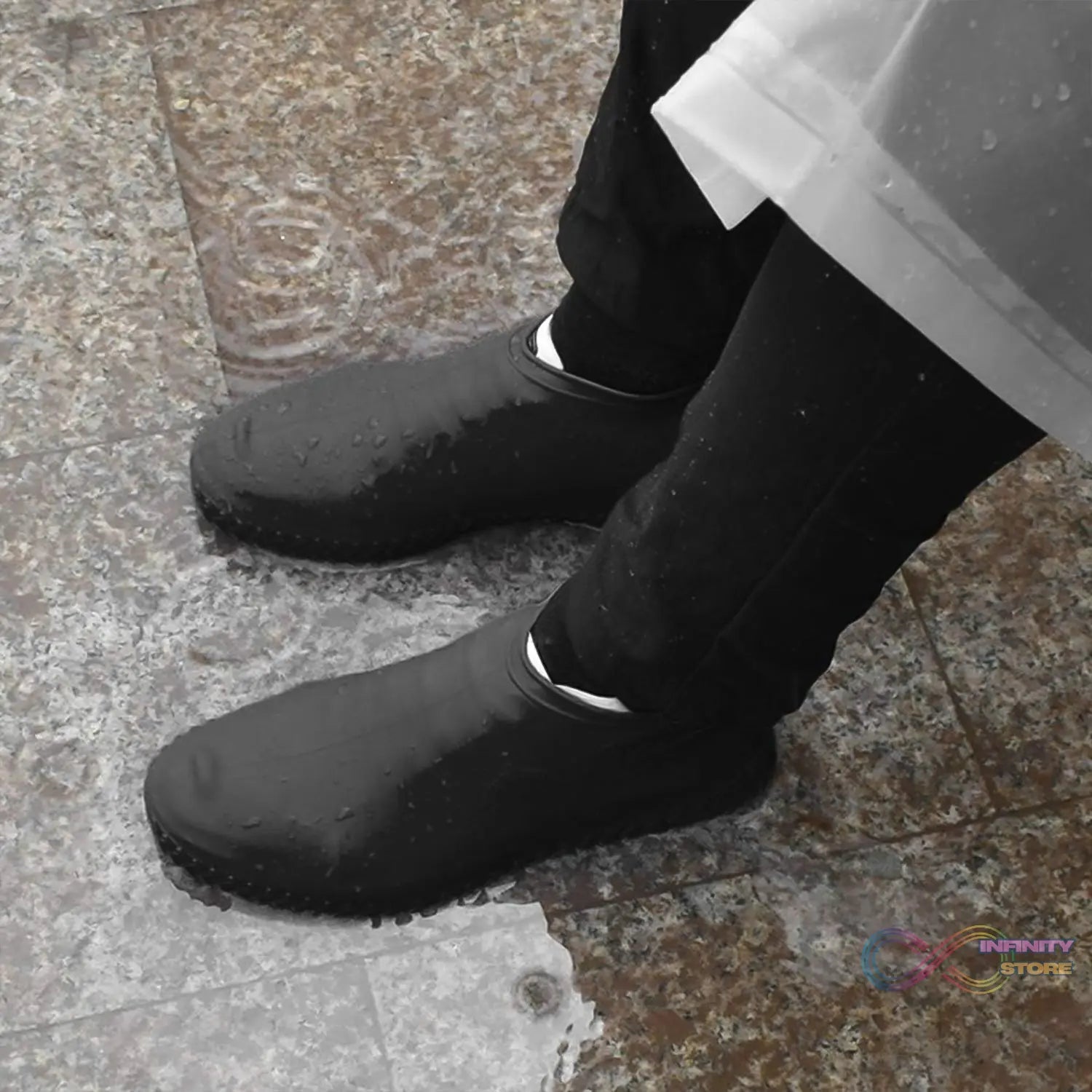 Non - Slip Silicone Reusable Waterproof Rain Shoes Covers (1 Pair / Small / Mix Color) - infinityexculsivestore.com