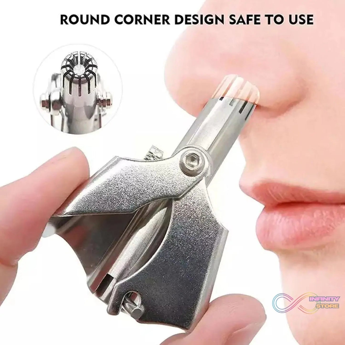 Nose Hair Clipper, Stainless Steel Hair Remover (1 Pc / With Brush & Plastic Case) - infinityexculsivestore.com