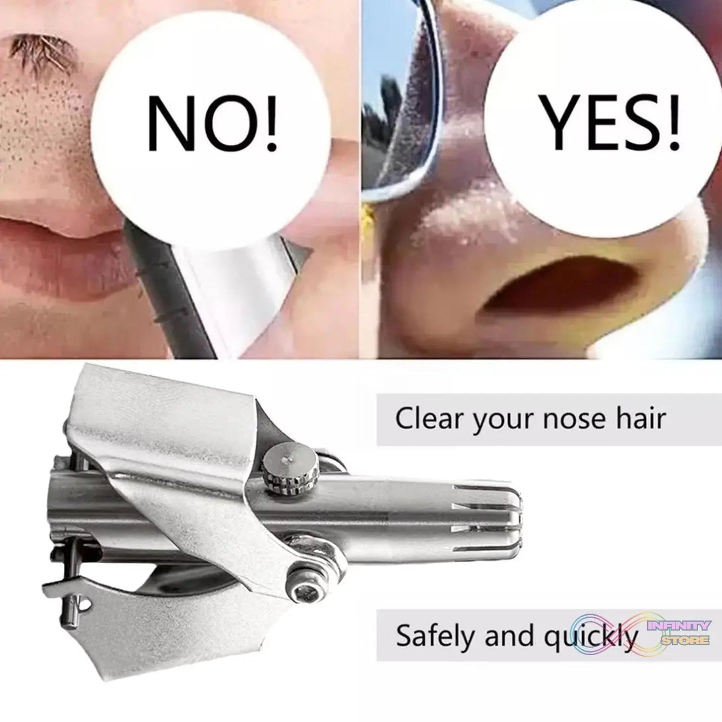 Nose Hair Clipper, Stainless Steel Hair Remover (1 Pc / With Brush & Plastic Case) - infinityexculsivestore.com