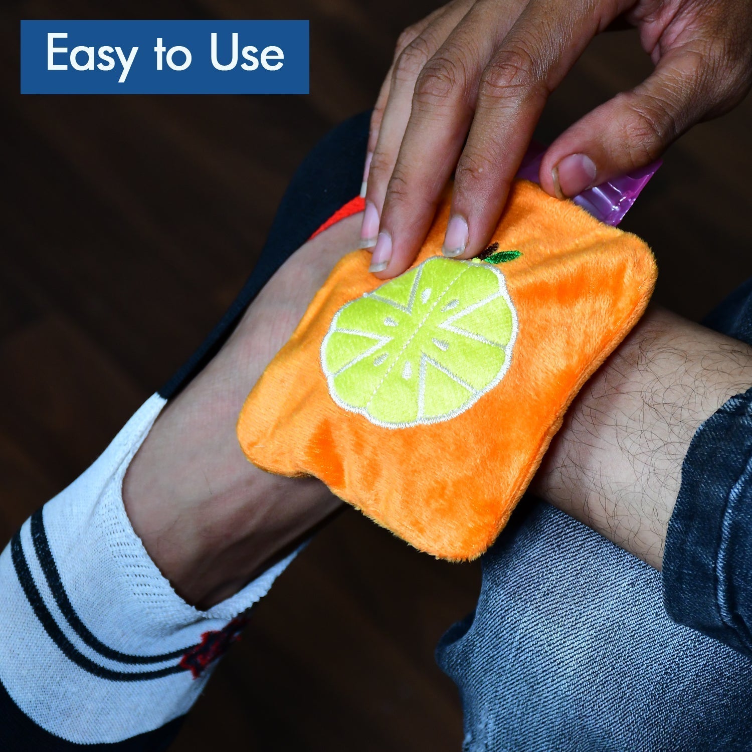 Orange small Hot Water Bag with Cover for Pain Relief, Neck, Shoulder Pain and Hand, Feet Warmer, Menstrual Cramps. - infinityexculsivestore.com